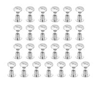 sourcing map Juego de 25 tornillos Chicago M5 x 7 mm Phillips para clavos, remaches, tornillos de poste de encuadernación para manualidades, cuero, cinturón, bolsa, encuadernación, color blanco