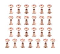 sourcing map Juego de 25 tornillos Chicago M5 x 8 mm Phillips para clavos, remaches, tornillos de poste de encuadernación para manualidades, cuero, cinturón, bolsa, encuadernación, color oro rosa