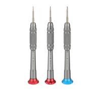 sourcing map Juego de 3 destornilladores Phillips de precisión de 1,2/1,5/2 mm S2 de acero magnético mini destornillador Phillips con mango de aluminio para anteojos, reloj, laptop, plateado (azul