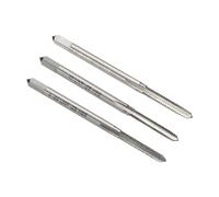 sourcing map Juego de 3 grifos de mano, #4-48 UNF cónico/enchufe/rosca inferior, herramienta de aleación 9CrSi kit de herramientas de roscado manual de acero