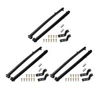 sourcing map Juego de 3 rieles de plástico abatibles ocultos de 310 mm con tornillo, riel guía ranurado montado lateral para armario, mesita de noche, armario, tocador, color negro