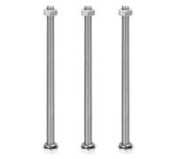 sourcing map Juego de 3 tornillos de cabeza hexagonal M8 x 160 mm de acero inoxidable 304, tuercas, arandelas planas y de bloqueo, totalmente roscado, acabado brillante para el hogar, electrónica