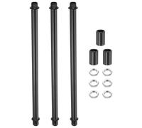 sourcing map Juego de 3 varillas de tubo recto de 8.66 pulgadas, varilla de rosca fina de acero al carbono M10 con tuercas de bloqueo, conector de manga para lámparas de pie de mesa, luz de techo