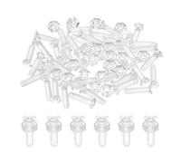 sourcing map Juego de 30 tornillos avellanados y tuercas hexagonales transparentes M4 x 16 mm, tornillos de plástico para máquina de cabeza redonda, pernos acrílicos
