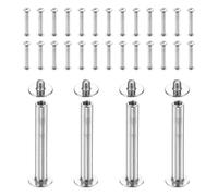 sourcing map Juego de 30 tornillos Chicago M3 x 20 mm, 5 mm de longitud, remaches de metal Phillips para clavos, tornillos de poste de encuadernación para bricolaje, cinturón de cuero, manualidades