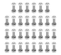 sourcing map Juego de 30 tornillos de cabeza hexagonal de acero inoxidable 304 M4 x 16 mm, tuercas, arandelas planas y de bloqueo, totalmente roscado, acabado brillante para el hogar, electrónica
