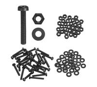 sourcing map Juego de 30 tornillos M2 x 15 mm de nailon PA66 de cabeza redonda de plástico, tornillos Phillips, tuercas hexagonales, arandelas planas, tornillos métricos de rosca completa para montaje