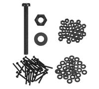 sourcing map Juego de 30 tornillos M4 x 40 mm de nailon PA66 de cabeza redonda de plástico, tornillos Phillips, tuercas hexagonales, arandelas planas, sujetadores métricos de rosca completa para