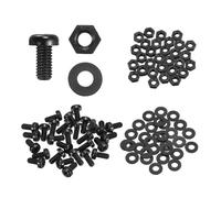 sourcing map Juego de 30 tornillos M4 x 8 mm de nailon PA66 de cabeza redonda de plástico, tornillos Phillips, tuercas hexagonales, arandelas planas, tornillos métricos de rosca completa para montaje