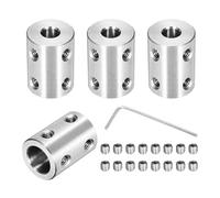sourcing map Juego de 4 acopladores rígidos de calibre de 10 mm a 6,35 mm, tornillo de 22 x 16 mm, conector acoplador de eje de acero inoxidable, guía rígida, accesorio de acoplador para impresoras 3D