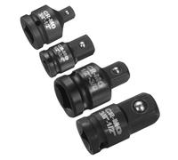 sourcing map Juego de 4 adaptadores reductores de enchufe de impacto de 3/4 a 1/2 pulgadas, 1/2 a 3/8 pulgadas, convertidor de acero SAE CR-MO estándar para llave de trinquete de destornillador de