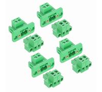 sourcing map Juego de 4 conectores de bloque de terminales de tornillo enchufables de 2 pines de 5,08 mm, PA66 300 V 10 A, terminal PCB a través de la pared con conectores de cableado sin soldadura de