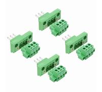 sourcing map Juego de 4 conectores de bloque de terminales de tornillo enchufables de 3 pines de 5,08 mm, PA66 de 300 V 10 A a través de la pared, para módulos de alimentación de automatización