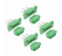 sourcing map Juego de 4 conectores de bloque de terminales de tornillo enchufables de 5 pines de 3,81 mm, PA66 300 V 8 A, conectores de terminal PCB a través de la pared para módulos de alimentación