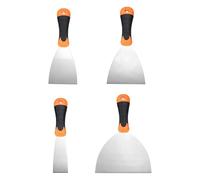 sourcing map Juego de 4 cuchillos de masilla de 3,8 cm, 7,6 cm, 10,2 cm, 15,2 cm, acero inoxidable, raspador de pintura, flexible, para reparación de paneles de yeso, cuchillo de barro para quitar