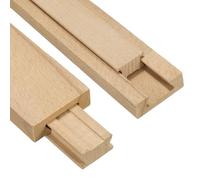 sourcing map Juego de 4 guías de madera para cajones, 17-3/4 (45 cm) guía central de madera clásica con soporte deslizante, kit de repuesto de rieles inferiores de cajón de madera