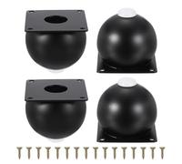 sourcing map Juego de 4 patas para muebles, patas de metal resistentes con almohadillas de goma para tocador, sofá, mesas, cama y armario (2.8 pulgadas, negro mate)