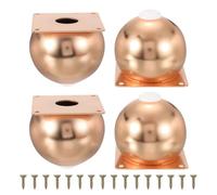 sourcing map Juego de 4 patas para muebles, patas de metal resistentes con almohadillas de goma para tocador, sofá, mesas, cama y armario (3.94 pulgadas, oro rosa)