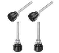 sourcing map Juego de 4 pomos moleteados de rosca macho M4 x 40 mm con tuercas y arandelas, agarre de perilla de sujeción de 14 mm, cabeza de plástico, tornillos de pulgar, color negro