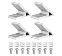 sourcing map Juego de 4 soportes de esquina de ángulo de 45 grados, accesorios de perfil de extrusión de aluminio serie 4040, conectores de junta de esquina con tornillos y tuercas de montaje, color