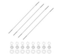 sourcing map Juego de 4 tornillos M3 x 200 mm de doble extremo, acero inoxidable 304 con arandela de tuerca para mantenimiento de la casa, tornillo de fijación de anclaje estructural