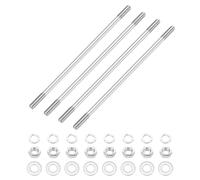 sourcing map Juego de 4 tornillos M6 x 140 mm de doble extremo, acero inoxidable 304 con arandela de tuerca para mantenimiento de la casa, tornillo de fijación de anclaje estructural