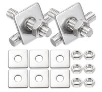 sourcing map Juego de 4 varillas totalmente roscadas M8 x 30 mm, varillas roscadas de acero inoxidable 304, roscas de mano derecha con tuerca cuadrada para tornillo de fijación de anclaje estructural