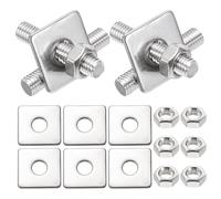 sourcing map Juego de 4 varillas totalmente roscadas M8 x 40 mm, varillas roscadas de acero inoxidable 304, roscas de mano derecha con tuerca cuadrada para tornillo de fijación de anclaje estructural