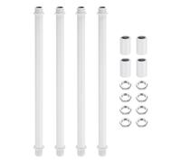 sourcing map Juego de 4 vástagos de lámpara de tubo recto de 200 mm, varilla de rosca fina de doble extremo de acero al carbono M10 con tuercas de bloqueo, conector de manga para lámparas de pie de