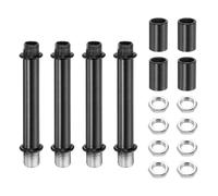 sourcing map Juego de 4 vástagos de lámpara de tubo recto de 80 mm, varilla de rosca fina de doble extremo de acero al carbono M10 con tuercas de bloqueo, conector de manga para lámparas de pie de