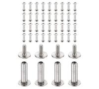 sourcing map Juego de 40 tornillos Chicago M2 x 10,9 mm, 5 mm de longitud, remaches de metal Phillips para clavos, remaches, tornillo de poste de encuadernación para bricolaje, cinturón de cuero