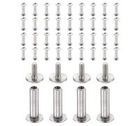 sourcing map Juego de 40 tornillos Chicago M2 x 12 mm, 5 mm de longitud, remaches de metal Phillips para clavos, remaches, tornillo de poste de encuadernación para bricolaje, cinturón de cuero