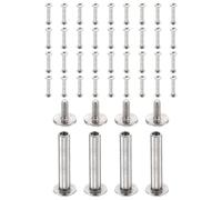 sourcing map Juego de 40 tornillos Chicago M2 x 16 mm, 5 mm de longitud, remaches de metal Phillips para clavos, tornillos de poste de encuadernación para bricolaje, cinturón de cuero, manualidades