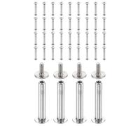 sourcing map Juego de 40 tornillos Chicago M2 x 17 mm, 5 mm de longitud, remaches de metal Phillips para clavos, tornillos de poste de encuadernación para bricolaje, cinturón de cuero, manualidades