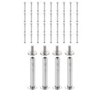 sourcing map Juego de 40 tornillos Chicago M2 x 22 mm, 5 mm de longitud, remaches de metal Phillips para clavos, remaches, tornillo de poste de encuadernación para bricolaje, cinturón de cuero