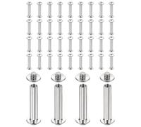 sourcing map Juego de 40 tornillos Chicago M4 x 25 mm, 6 mm de longitud, remaches de metal Phillips para clavos, tornillos de poste de encuadernación para bricolaje, cinturón de cuero, manualidades