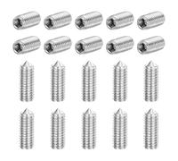 sourcing map Juego de 40 tornillos M3 x 8 mm de acero inoxidable 304 con punta cónica hexagonal para maquinaria, reparaciones del hogar y accesorios, color plateado