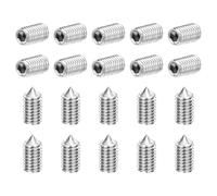 sourcing map Juego de 40 tornillos M5 x 10 mm de acero inoxidable 304 con punta cónica hexagonal para maquinaria, reparaciones del hogar y accesorios, color plateado
