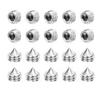 sourcing map Juego de 40 tornillos M5 x 4 mm de acero inoxidable 304 con punta cónica hexagonal para maquinaria, reparaciones del hogar y accesorios, color plateado