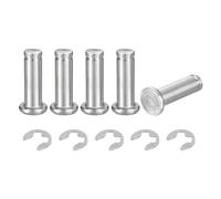 sourcing map Juego de 5 anillos cilíndricos de acero inoxidable 304 M8 x 25 mm, pasador de posicionamiento de cilindro de bisagra ranurada de cabeza plana con anillo de retención de clip E, color