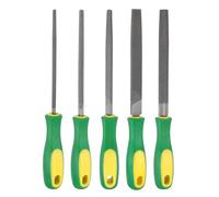 sourcing map Juego de 5 limas de metal de 6 pulgadas de dientes gruesos de acero al carbono con mango de polipropileno cuadrado/plano/triángulo/semicircular/redondo para metal, madera, piedra, pulido