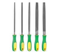 sourcing map Juego de 5 limas de metal de 8 pulgadas de dientes finos de acero al carbono con mango de polipropileno cuadrado/plano/triángulo/semicircular/redondo para metal, madera, piedra, pulido y