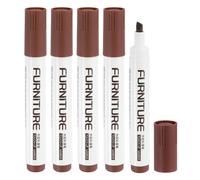 sourcing map Juego de 5 marcadores de muebles para retocar, kit de reparación de muebles, palos de relleno de madera, marcadores de madera para arañazos, marcos laminados de madera, color café