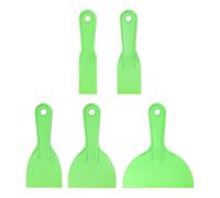 sourcing map Juego de 5 raspadores de masilla de plástico flexibles, desechables, esparcidor de pintura, herramienta de limpieza para salpicaduras, reparación de pintura, color verde