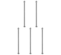 sourcing map Juego de 5 tornillos de cabeza hexagonal de acero inoxidable 304 M5 x 140 mm, tuercas, arandelas planas y de bloqueo, totalmente roscado, acabado brillante para el hogar, electrónica