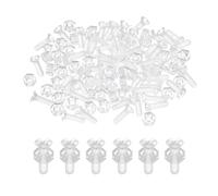 sourcing map Juego de 50 tornillos avellanados y tuercas hexagonales transparentes M3 x 10 mm, tornillos de máquina de plástico, pernos acrílicos de cabeza redonda