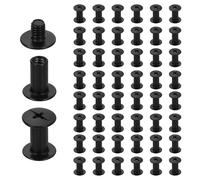 sourcing map Juego de 50 tornillos Chicago M5 x 10 mm, 12 mm de longitud, remaches de metal Phillips para clavos, remaches, tornillo de poste de encuadernación para bricolaje, cinturón de cuero, bolsa