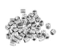 sourcing map Juego de 50 tornillos M5 x 5 mm métricos, acero inoxidable 316, tornillos hexagonales sin cabeza, para reparación de instrumentos compactos, maquinaria y equipos (plateado)