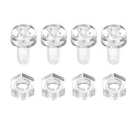 sourcing map Juego de 50 tornillos y tuercas de acrílico transparente, M3 x 6 mm, tornillos Phillips de cabeza redonda transparente con tuerca hexagonal, pernos y tuercas para máquina, equipo