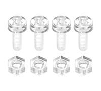 sourcing map Juego de 50 tornillos y tuercas de acrílico transparente, M3 x 8 mm, tornillos Phillips de cabeza redonda transparente con tuerca hexagonal, pernos y tuercas para máquina, equipo